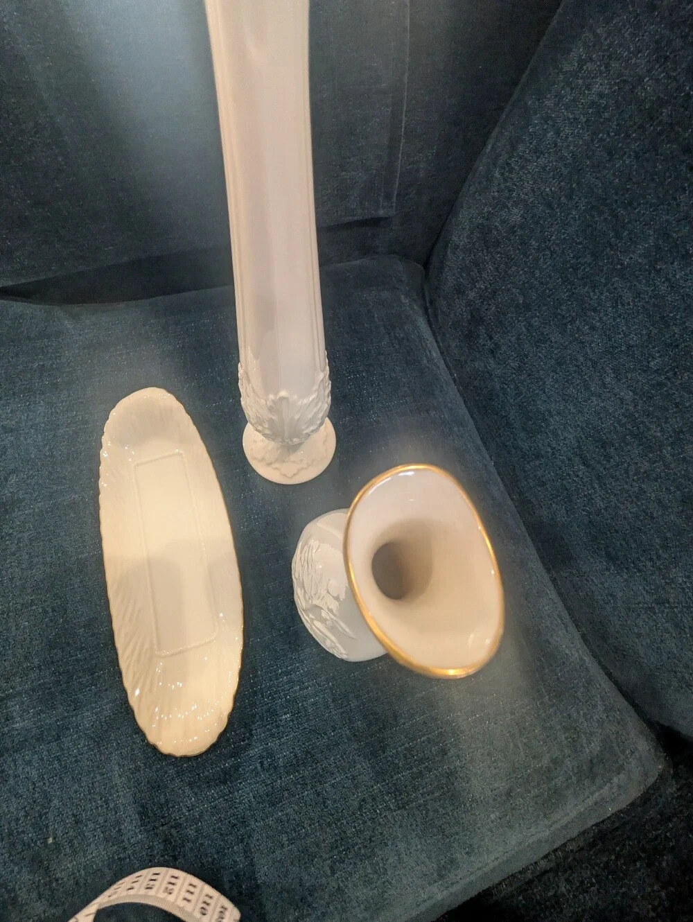 Lenox  Bud Vase Set with Two Vases And One Tray.Gold Trim - Elegant Home Accents